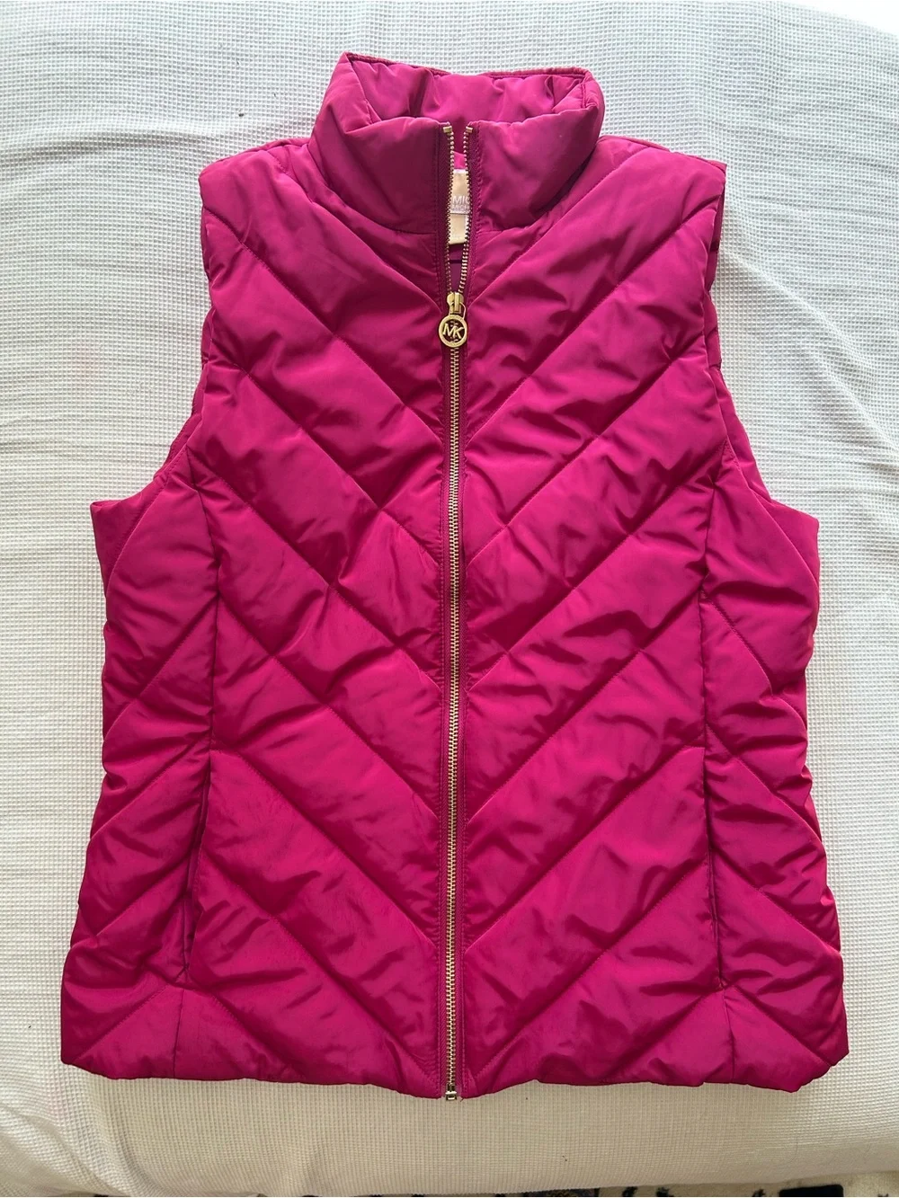 Michael Kors Vibrant Pink Quilted Puffer Vest